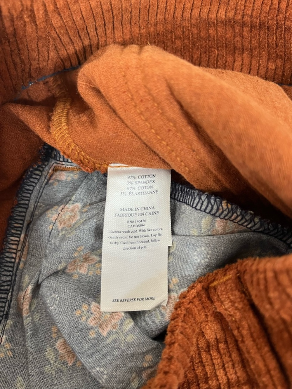 Faherty Phoebe Corduroy Flare Pants High Rise Front Patch Pocket Trousers 27 - Picture 12 of 14
